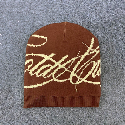 The Harrogate Knit | Jacquard Letter Woollen Fashion Beanie | Urban Caps NZ