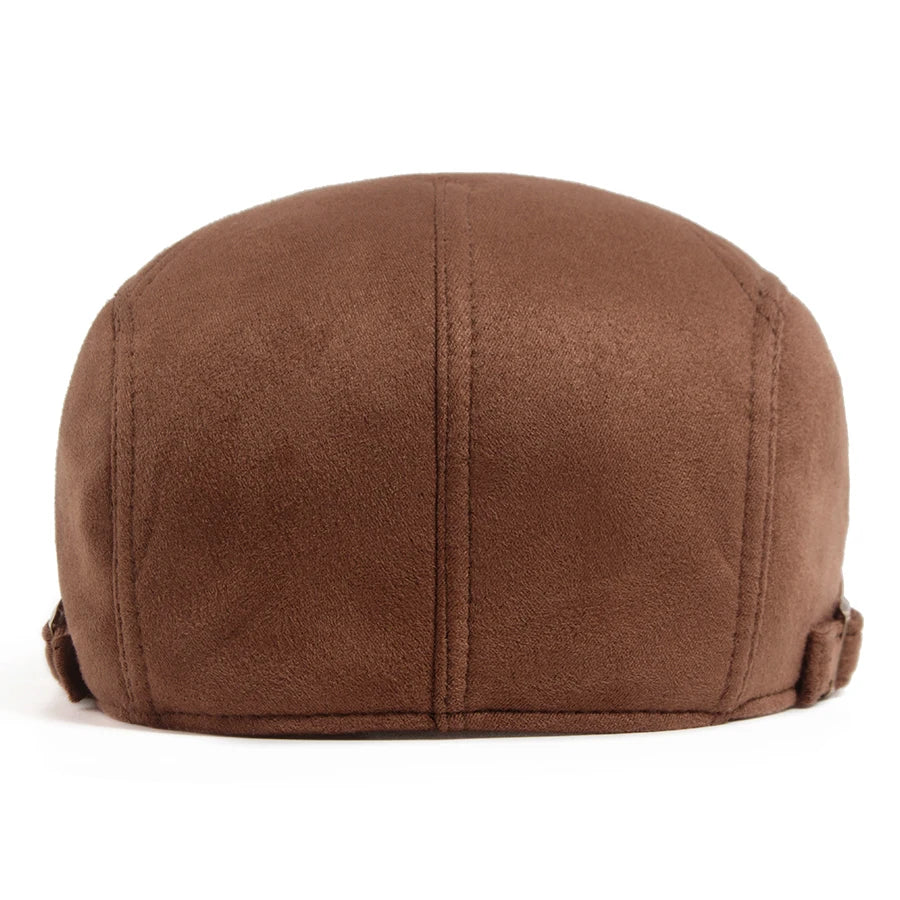 Faux Suede Side Buckle Ivy Cap | Retro Winter Flat Cap | Urban Caps NZ