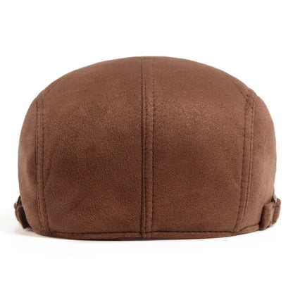 Faux Suede Side Buckle Ivy Cap | Retro Winter Flat Cap | Urban Caps NZ