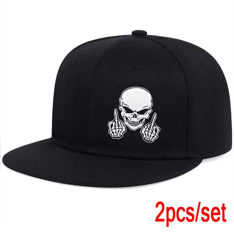 The Brixton | Skeleton Hand Embroidery Snapback Cap | Urban Caps NZ