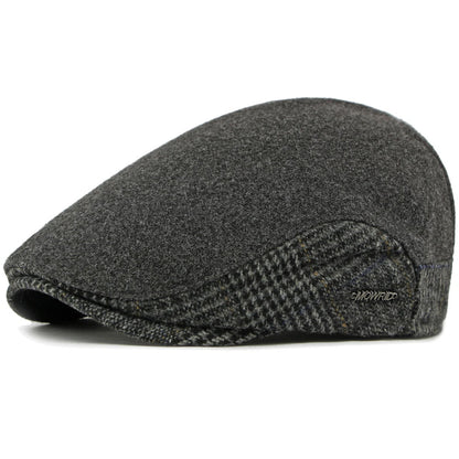 Annecy Fleece-Lined Wool Beret in Dark Grey