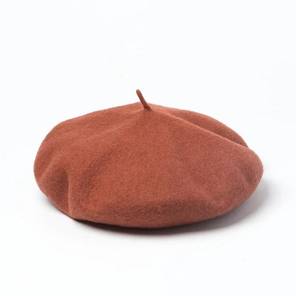 Versailles Wool Beret in Brick Red