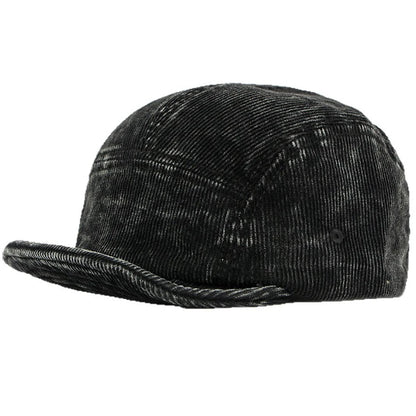 Battersea Corduroy Soft-Top Cap in Black