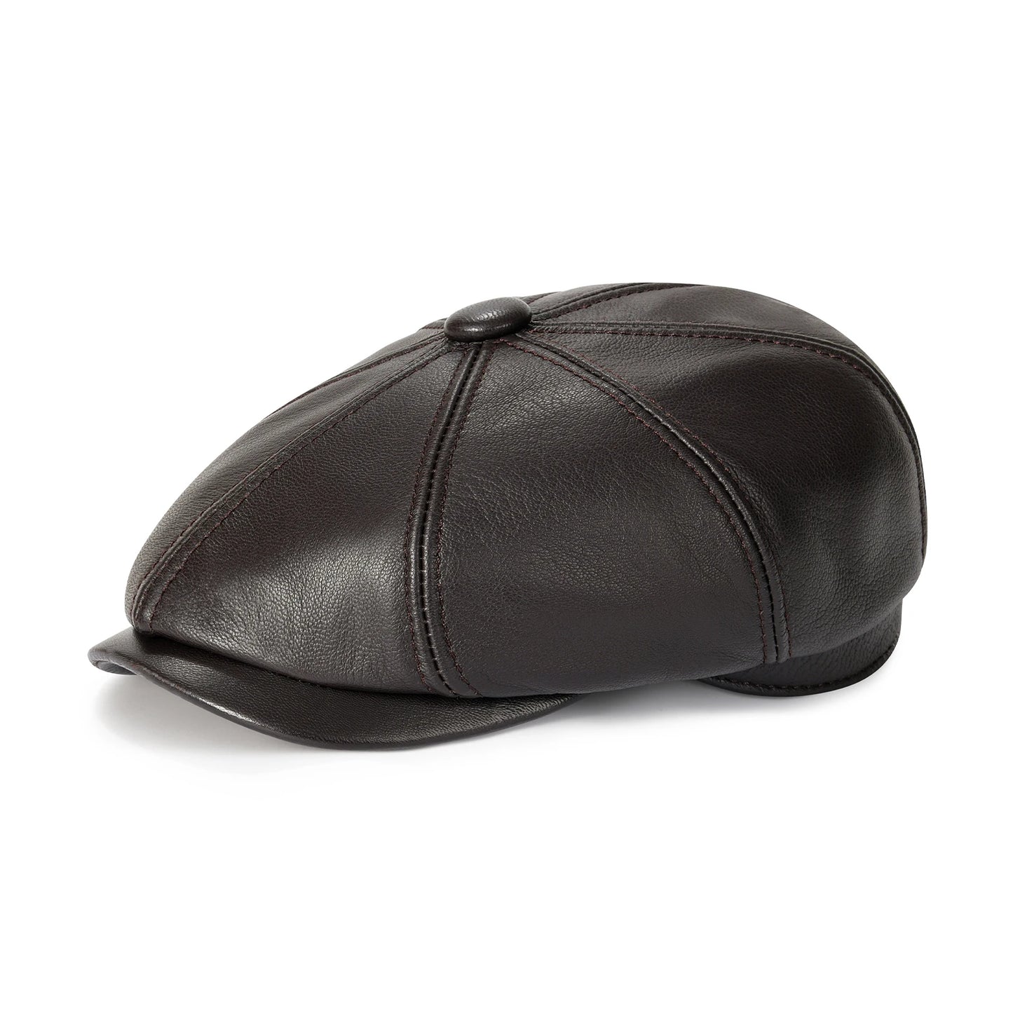 The Belgravia | Premium Leather 8-Panel Newsboy Cap | Urban Caps NZ