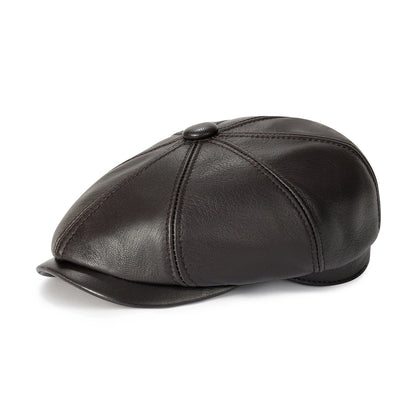 The Belgravia | Premium Leather 8-Panel Newsboy Cap | Urban Caps NZ