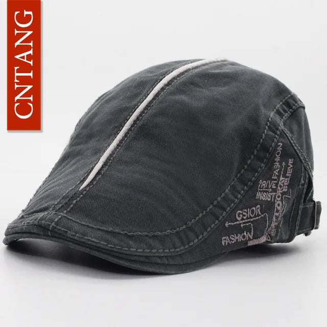Cotton Letter Embroidered Ivy Cap | Driver's Flat Cap | Urban Caps NZ