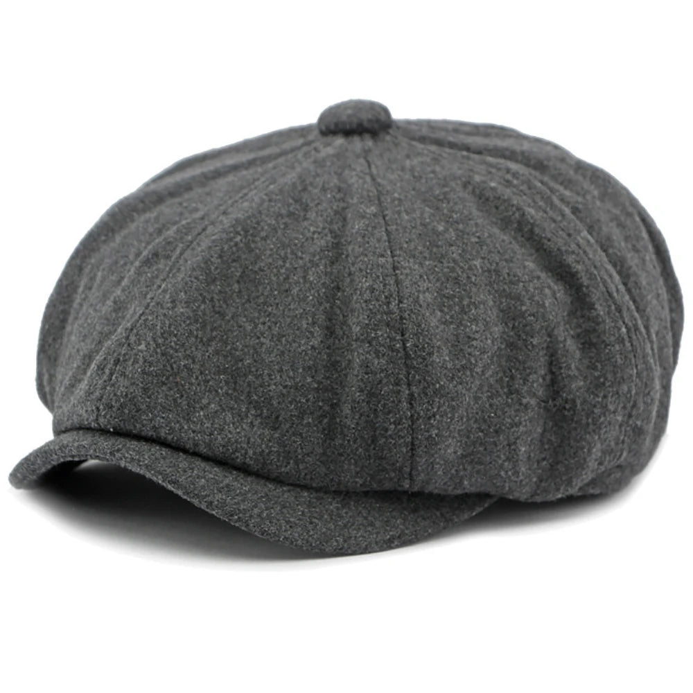 Seville Patchwork Wool Ivy Cap in Gray