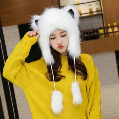 Whimsy Fox Ear Plush Beanie