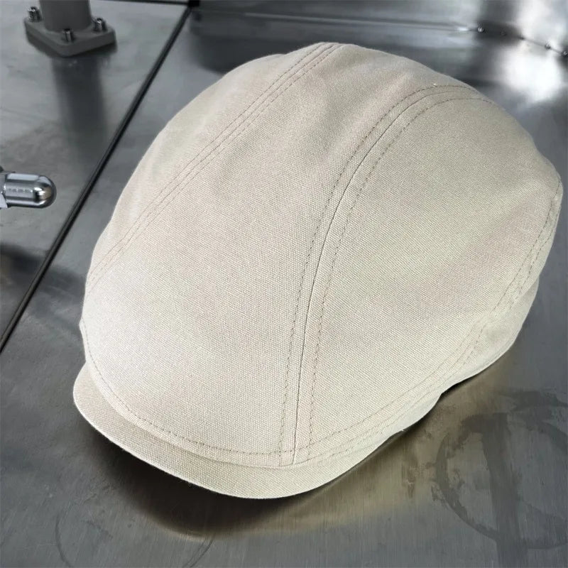 Torino XL Cotton Flat Cap – Extra Large Newsboy Cap for Men & Women (55–65cm)