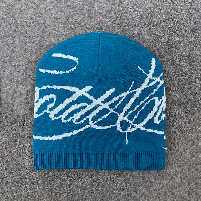 The Harrogate Knit | Jacquard Letter Woollen Fashion Beanie | Urban Caps NZ