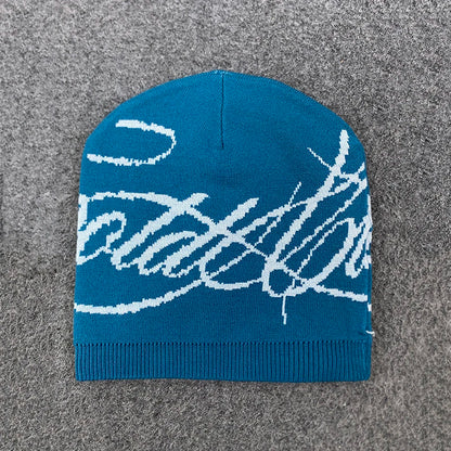 The Harrogate Knit | Jacquard Letter Woollen Fashion Beanie | Urban Caps NZ