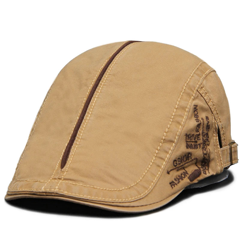 Cotton Letter Embroidered Ivy Cap | Driver's Flat Cap | Urban Caps NZ