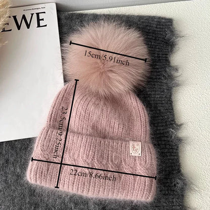 Windermere Fur Pompom Beanie