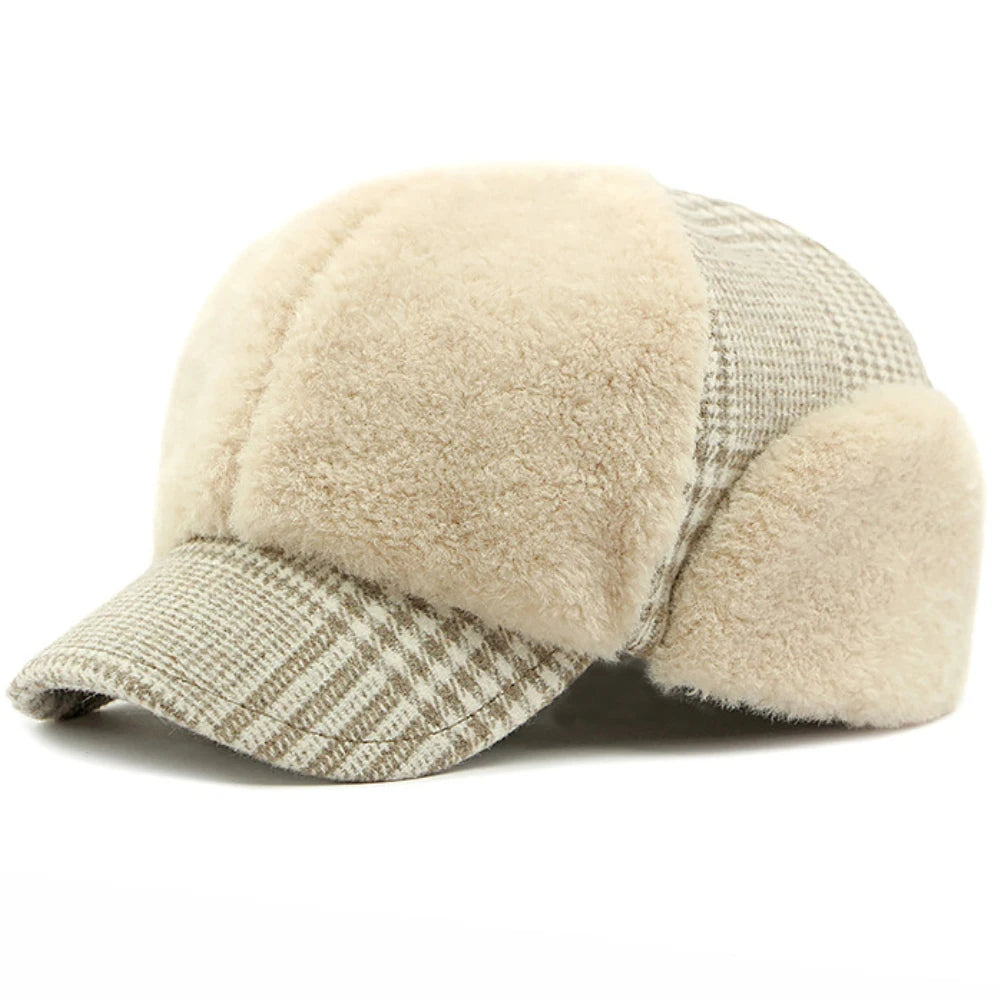Chiswick Fleece Fur Baseball Cap in Khaki