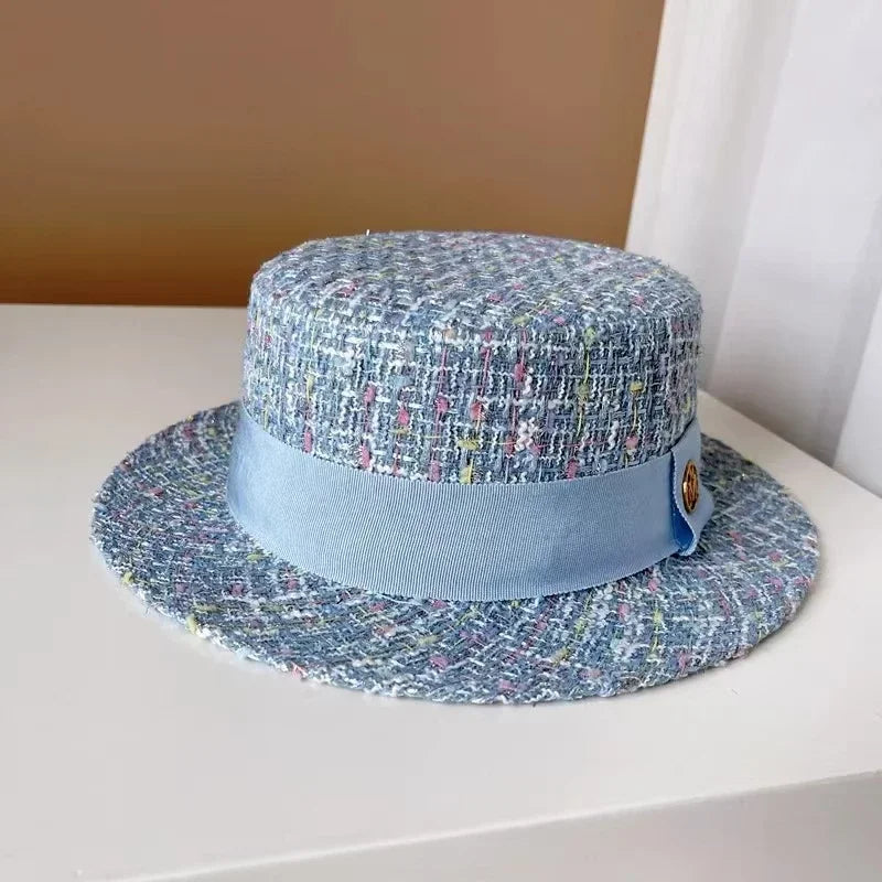 Belgravia Pearl-Trim Tweed Pillbox Hat