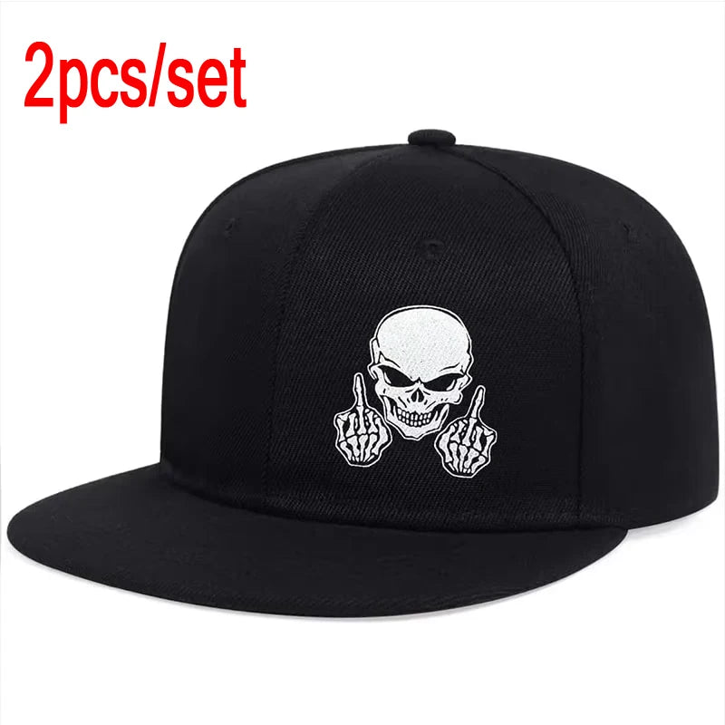 The Brixton | Skeleton Hand Embroidery Snapback Cap | Urban Caps NZ