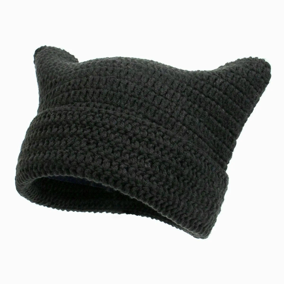 The Cattail | Cat Ears Slouchy Striped Knitted Beanie | Urban Caps NZ