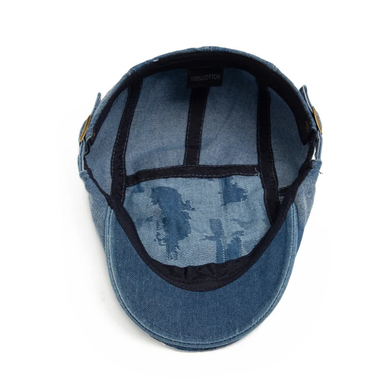Vintage Denim Ivy Cap | Country Casual Flat Cap | Urban Caps NZ