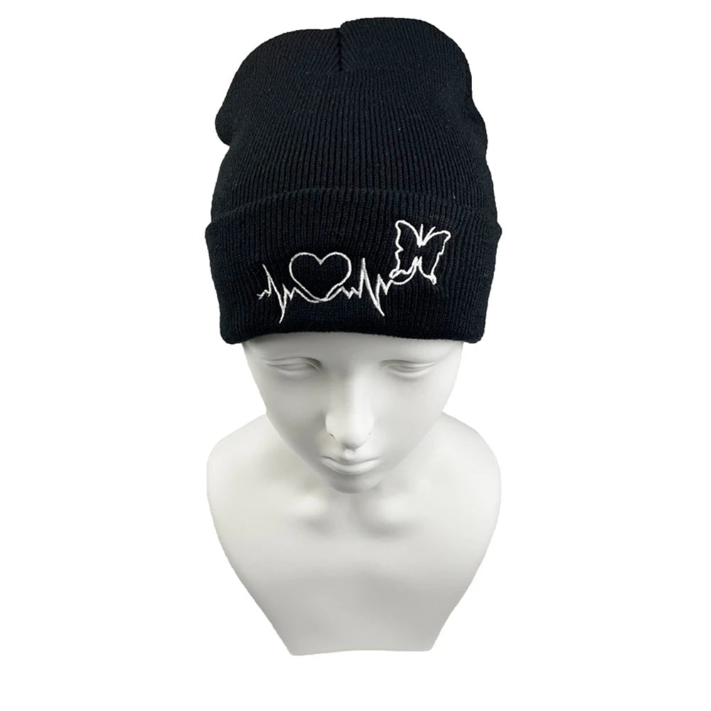 The Heartline | ECG Embroidery Unisex Knitted Beanie | Urban Caps NZ