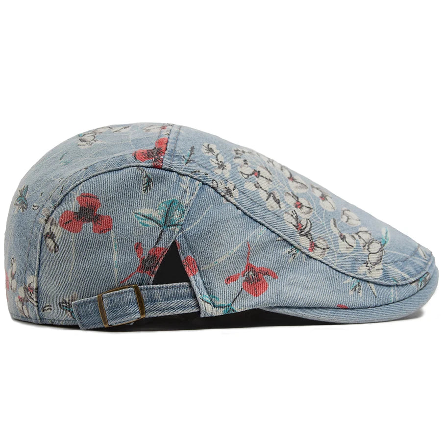 Floral Print Ivy Cap | Country Garden Flat Cap | Urban Caps NZ