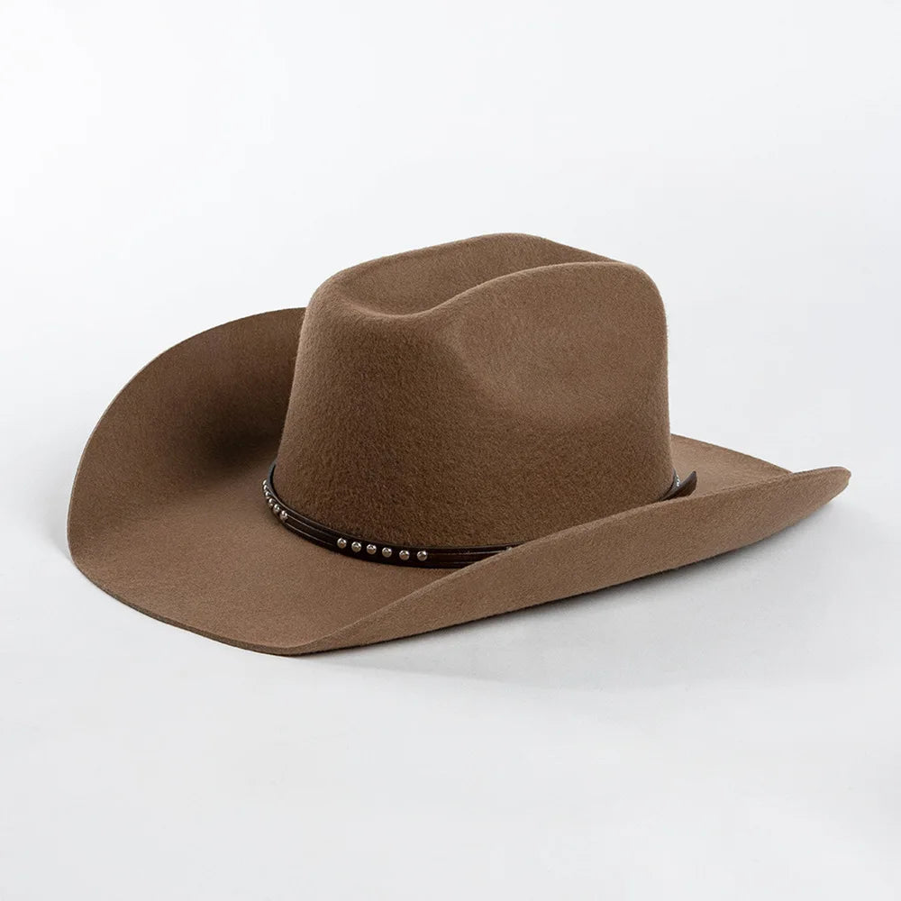 Denton Premium 100% Wool Cowboy Hat – Adjustable Western Felt Hat with Leather Band