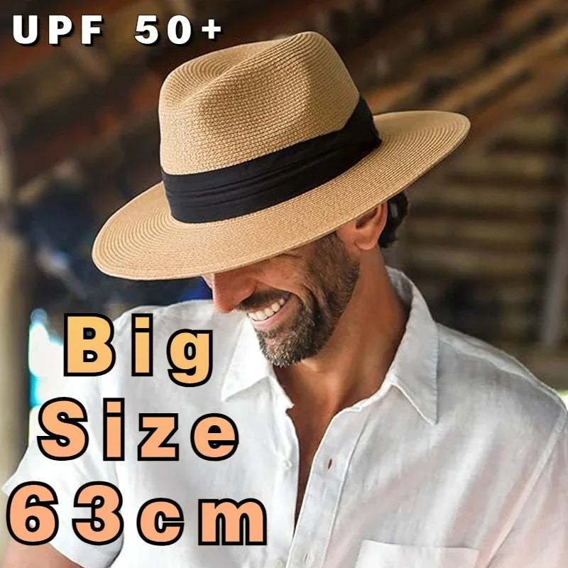 Kingston XL Straw Panama Hat – UPF 50+ Wide Brim Summer Sun Hat (61-63cm)