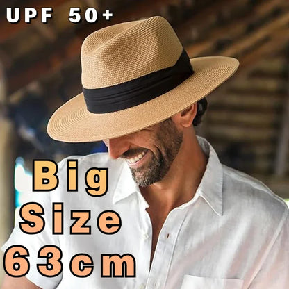 Kingston XL Straw Panama Hat – UPF 50+ Wide Brim Summer Sun Hat (61-63cm)