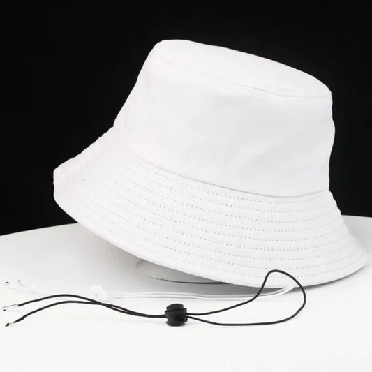 Oversize 100% cotton boonie hat in white with a wide brim
