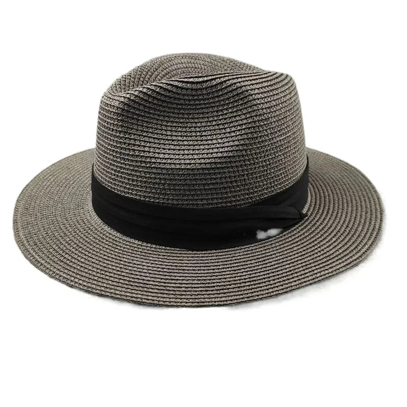 Bermuda Wide-Brim Panama Hat in Grey