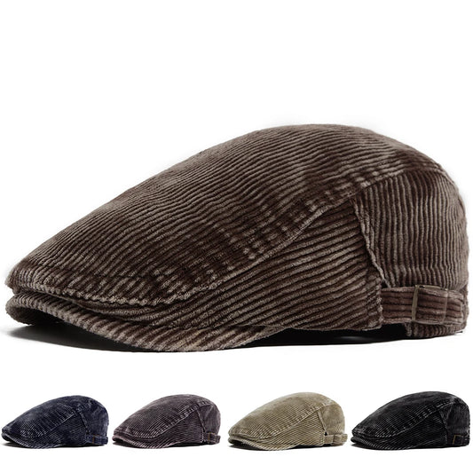 Faded Corduroy Ivy Cap | Heritage Winter Flat Cap | Urban Caps NZ