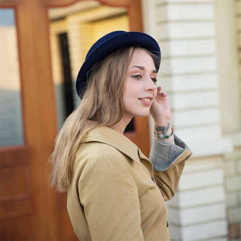 Paris Noir Wool Felt Pork Pie Hat | Urban Caps