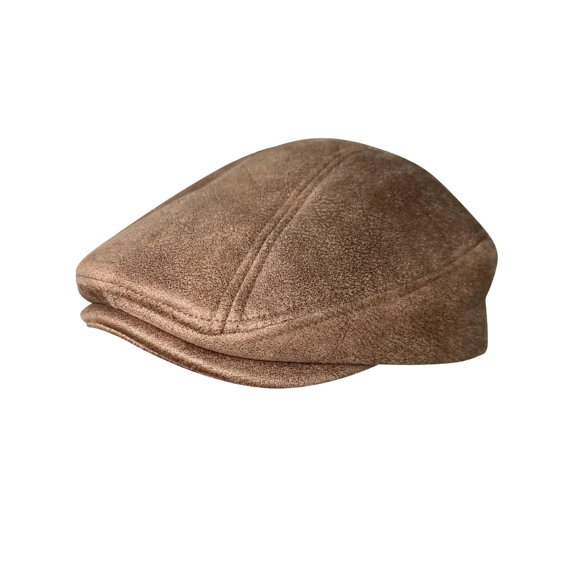 Yorkshire Big-Fit Suede Flat Cap in Camel