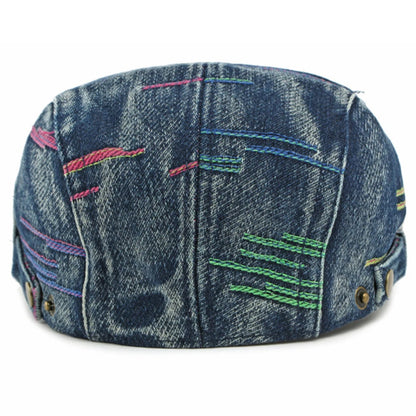 Frome Geometric Denim-Style Beret