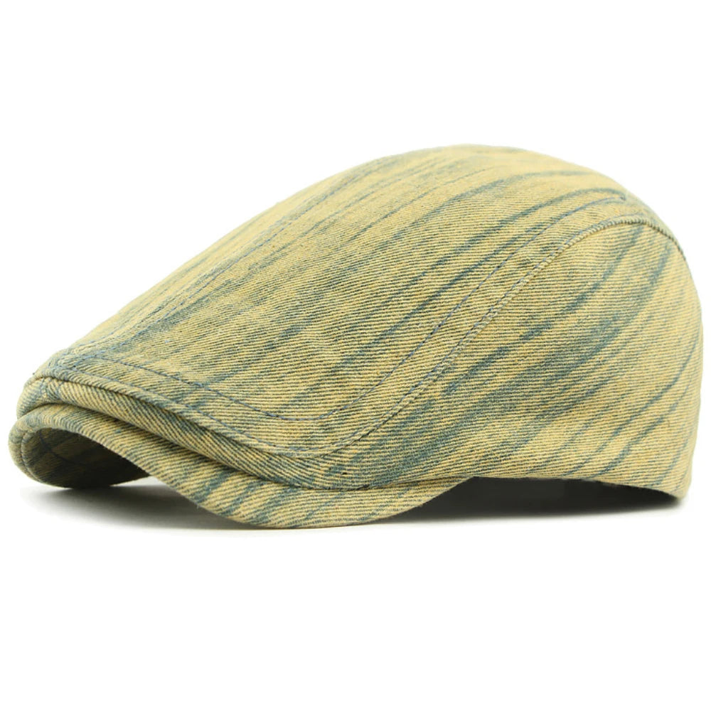 Grenoble Washed Denim Beret in Coffee