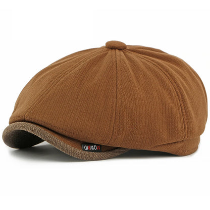Conwy Wool Artist Beret in Dark Khaki