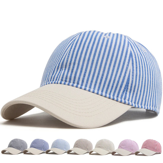 Striped Soft Dad Hat | Casual Baseball Cap | Urban Caps NZ