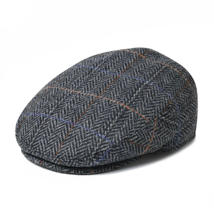 The Gleneagles | Men's Herringbone Wool Blend Driving Flat Cap | Urban Caps NZ