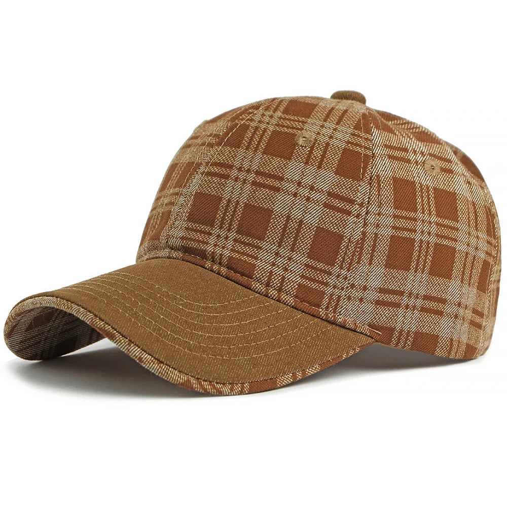 Richmond Plaid Snapback Cap in Khaki