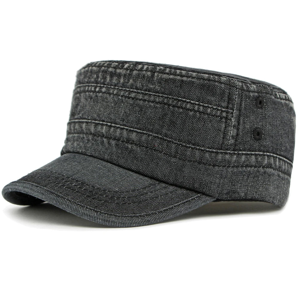 Peckham Denim Baseball Cap in Black