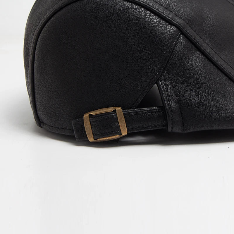 Faux Leather Ivy Cap | English Gentleman's Flat Cap | Urban Caps NZ