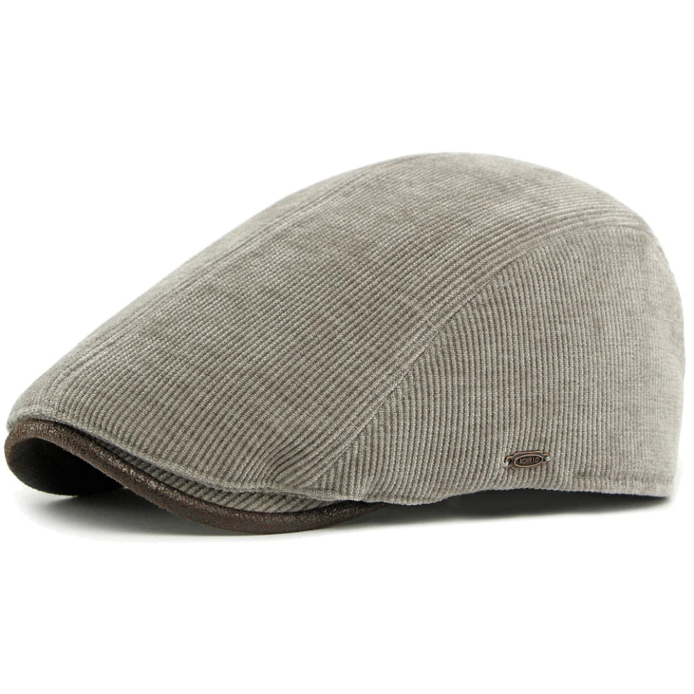 Rennes Corduroy Artist Beret in Light Grey