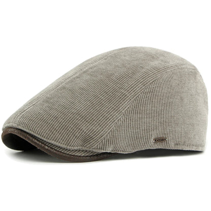 Rennes Corduroy Artist Beret in Light Grey
