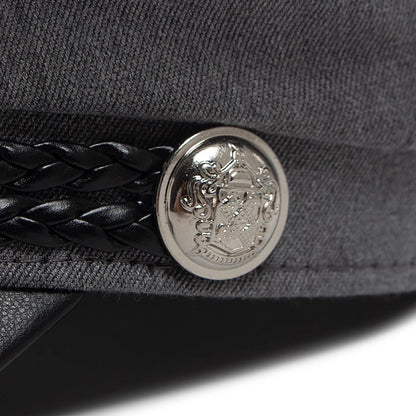 PU Leather Brim Ivy Cap | Luxury Soft Cloth Flat Cap | Urban Caps NZ