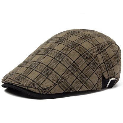 Thin Plaid Linen Ivy Cap | Country Summer Flat Cap | Urban Caps NZ
