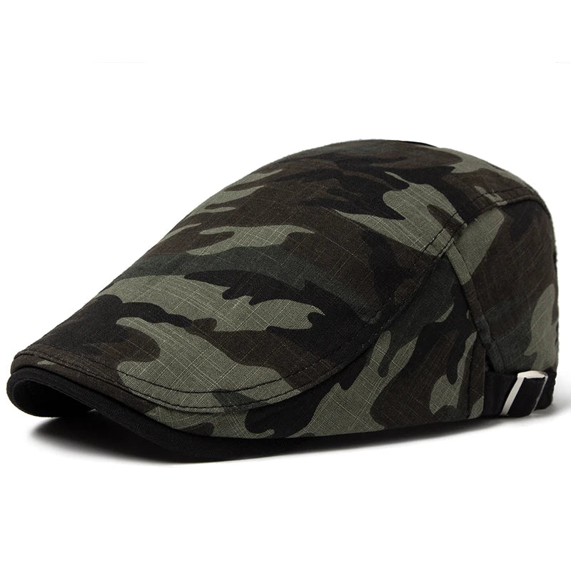 Camouflage Linen Ivy Cap | Country Outdoor Flat Cap | Urban Caps NZ