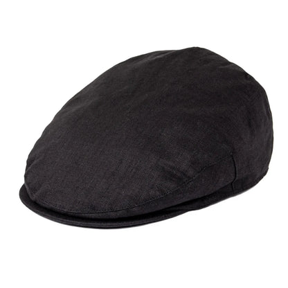 The Como | Herringbone Linen Newsboy Flat Cap | Urban Caps NZ