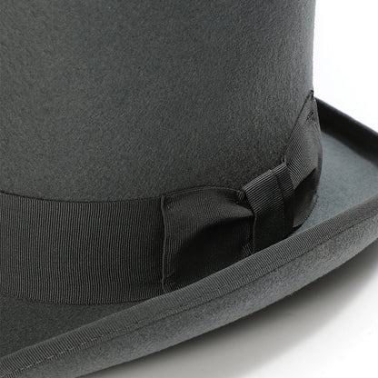 Victorian Style Wool Felt Top Hat – Elegant Gentleman Cylinder Hat