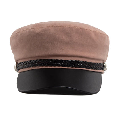 PU Leather Brim Ivy Cap | Luxury Soft Cloth Flat Cap | Urban Caps NZ