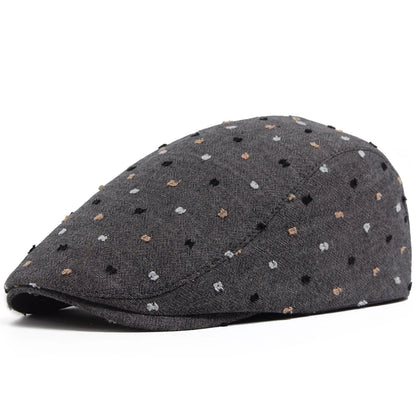 Polka Dot Linen Ivy Cap | Milan Summer Flat Cap | Urban Caps NZ