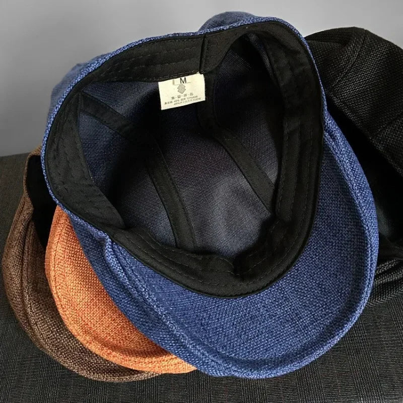 Ashton Linen Newsboy Cap
